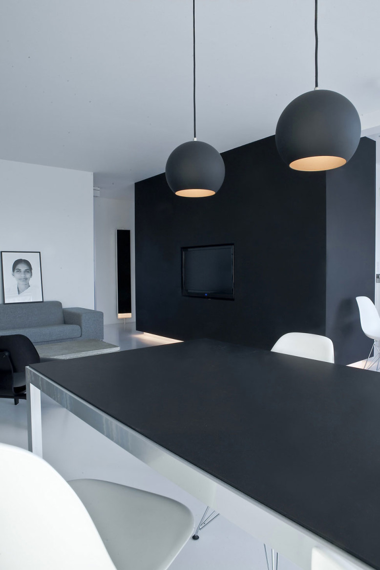 modern black & white interior