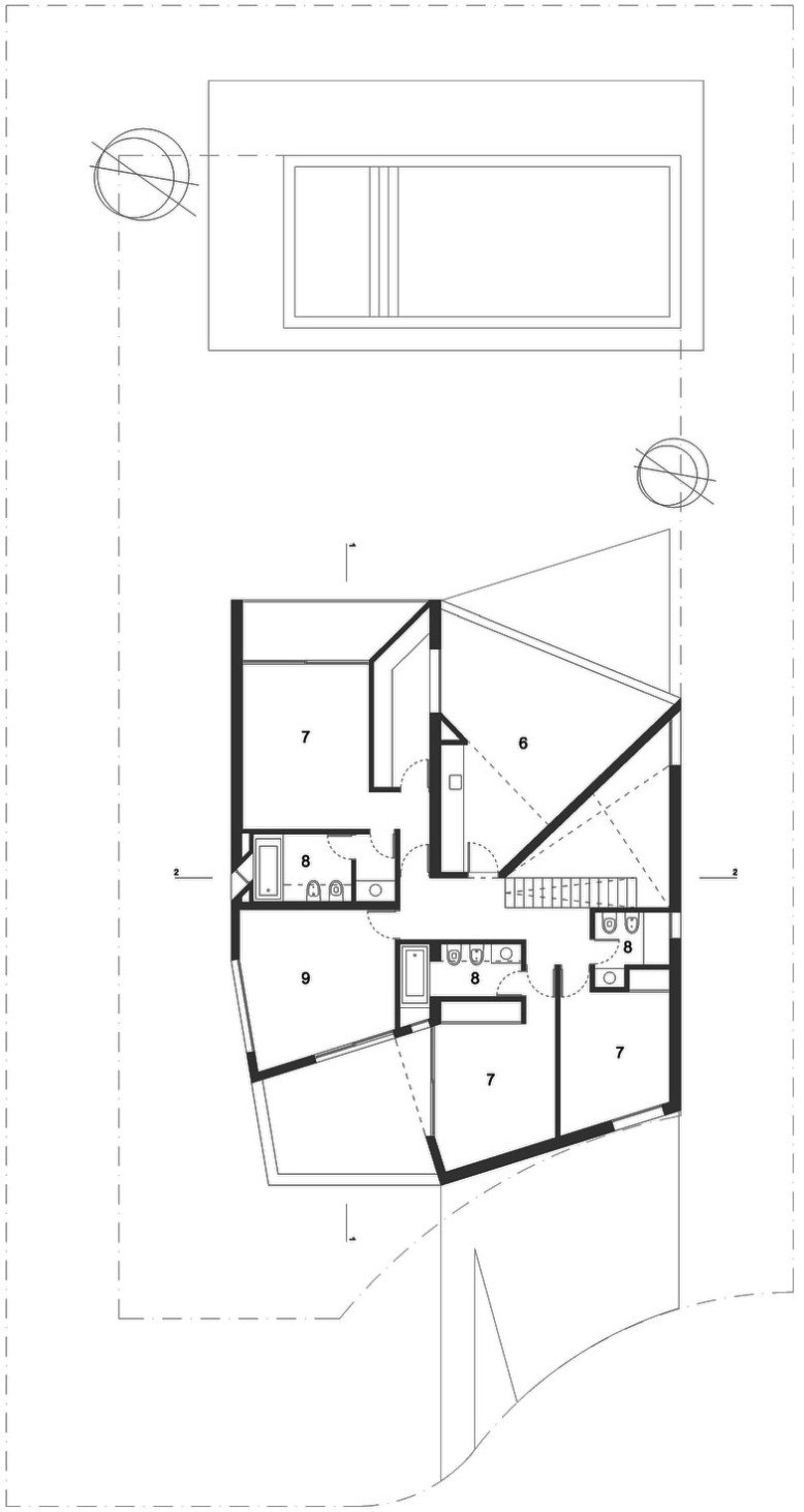Compact two-storey house