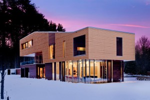 Modern wooden residence in Massachusetts