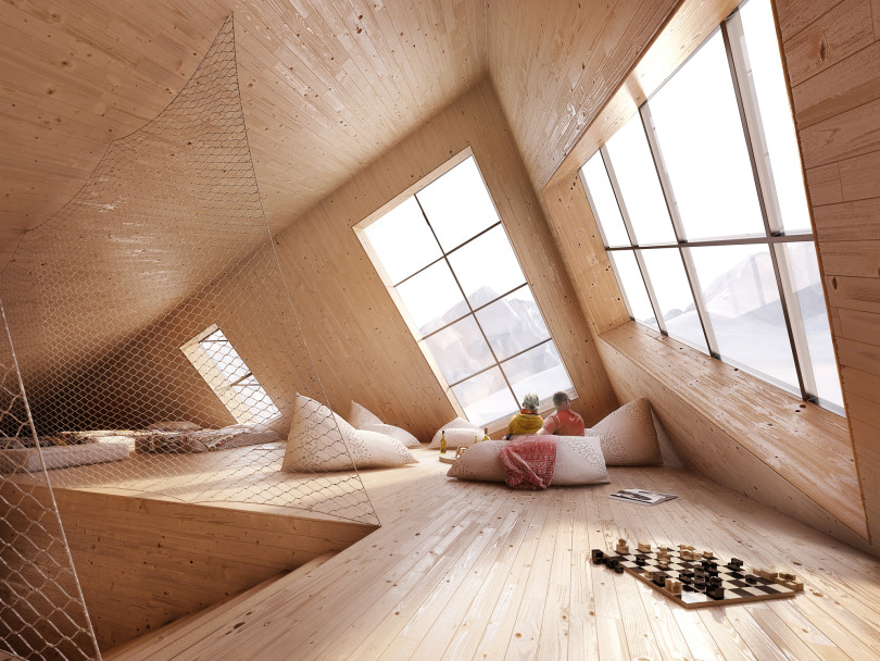 Futuristic Cuboidal Mountain Hut by Atelier 8000
